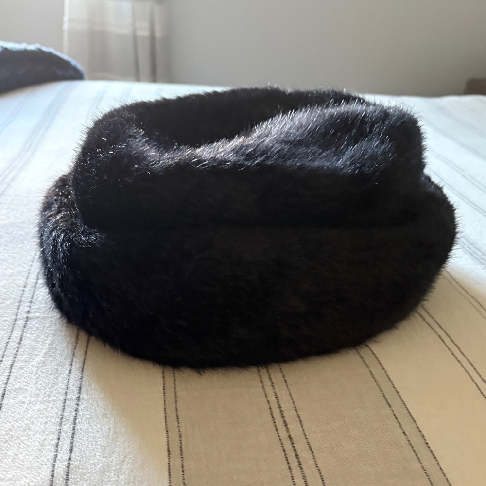 Black Faux Fur Hat